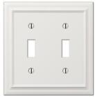 Amerelle Wall Plate Switch 2 Gang Toggle Screws Cover Traditional Metal White