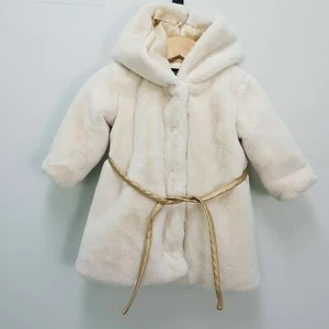 BARDOT Baby Girls Size 00 or 3-6M Faux Fur Coat Jacket - Picture 1 of 6