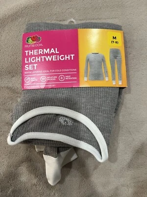 Juego de ropa interior térmica gofre Fruit of the Loom para niñas, gris jaspeado M 7-8 Foto 1 de 4