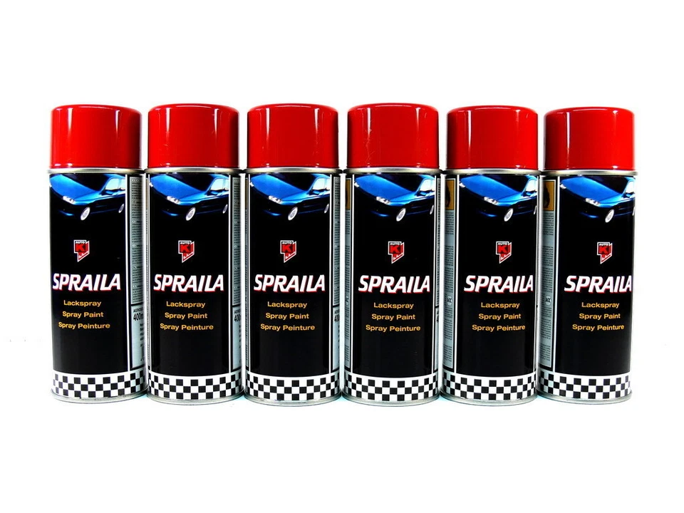 Rot glänzend Lackspray 6 x 400ml Sprühlack Spraydose RAL 3000 Spraila 300006 - Bild 1 von 1