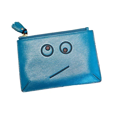 Anya Hindmarch Estuche para Tarjetas con Cremallera Bolsa Cartera Bolso sin asas Cara Divertida Ojos 🫤 Foto 1 de 4