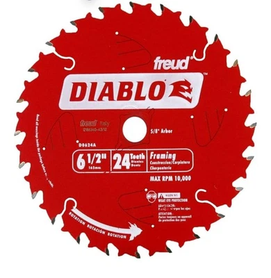 Milwaukee 165mm circular saw blade,Freud D0624A Diablo 6-1/2-inch 24T