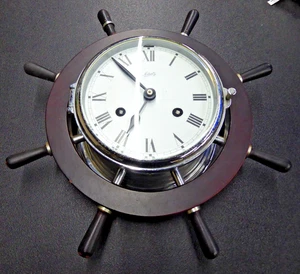 Aug Shatz & Sohne Ships Wheel Maritime Clock Germany - Picture 1 of 5