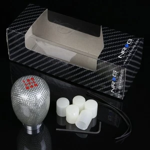 NRG ALUMINUM TYPE-R STYLE 5-SPEED GEAR SHIFTER SHIFT KNOB SILVER CARBON FIBER - Bild 1 von 1