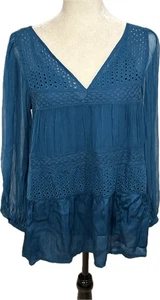 Neu Sundance Small Sitka Harbor Top Bluse für Damen blau Boho - Bild 1 von 11