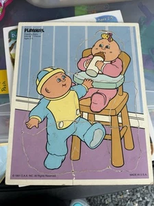 Vintage Playskool Wooden Puzzle Feeding Baby 1991 Made in USA # 240-06 - Picture 1 of 1