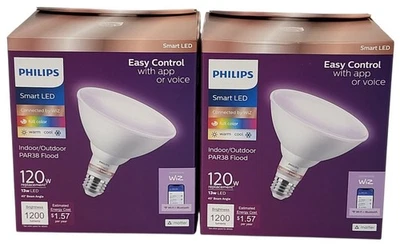 (2 PACK) Philips PAR38 Wiz Smart LED Color Changing Flood Light Bulb - Image 1 of 4