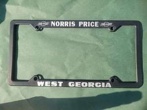 Marco de matrícula de concesionario de plástico Norris Price Chevrolet West Georgia - Imagen 1 de 4