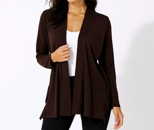 Eileen Fisher 100% Silk Cardigan Brown Long Sleeve Open Front Lightweight Size S - Picture 1 of 7