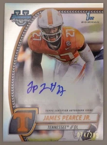 James Pearce Jr. 074/299 2024 Bowman University Chrome Refractor Auto Tennessee - Picture 1 of 2