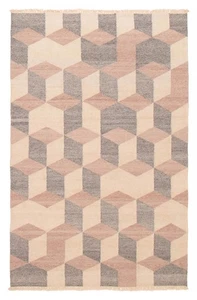 Vintage Hand Woven Turkish Carpet 5'2" x 8'0" Traditional Wool Kilim Rug - Picture 1 of 9