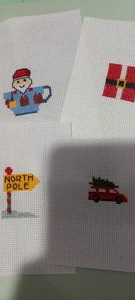 Completed Christmas Lot Of Finished Cross Stitch - Picture 1 of 5