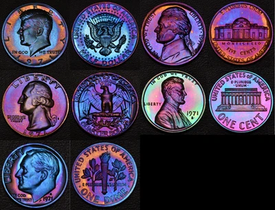 1971-S Set of (5) UNC Proof Coins Toned (L38-2) - Image 1 of 4