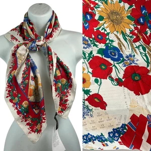 The Tie Rack Victory in Europe Commemorative Satin Square Scarf 34" x 34" - Picture 1 of 14