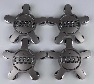 135mm STAR STYLE ALLOY WHEEL AUDI CENTRE CAPS 4F0601165N GREY A3 A4 A5 A6 A7 A8 - Image 1 of 3