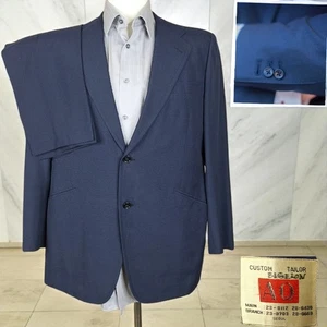 Bigelow maßgeschneiderter 2-teiliger Anzug Herren 40R 32X29 blau Chirurgenmanschetten - Bild 1 von 13