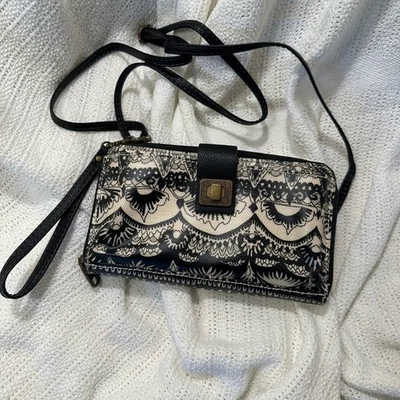 Sak roots wallet/clutch bag in black and white - Image 1 of 4