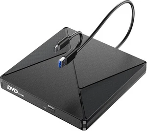 BHHB Lecteur CD/DVD Externe pour PC USB 3.0 et USBC Graveur DVD Externe... - Afbeelding 1 van 7