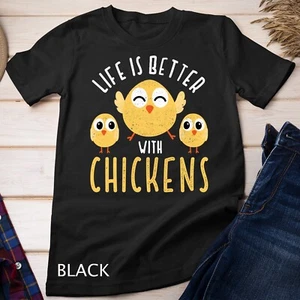 Camiseta unisex Life is better with Chickens Funny Chicken Farming Design - Imagen 1 de 15
