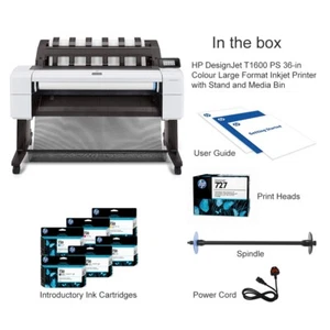 HP DesignJet T1600dr Dual Roll PostScript WIDE FORMAT PRINTER  3EK13B#BCB NOB - Picture 1 of 4