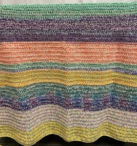 Yarn Buster Pastel Rainbow Throw 51x60 Handmade NEW - Picture 1 of 2