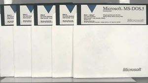 Microsoft - MS-DOS 5 v5.0 - (5) 5.25" Floppys 1991 - Picture 1 of 1