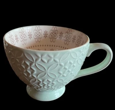 Caneca de café texturizada floral sálvia xícara de chá verde linda cerâmica - Imagem 1 de 2