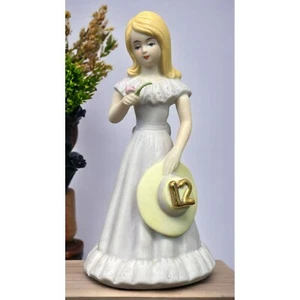 Growing Up Birthday Girls Age 12 Porcelain Blonde Figurine 1981 Enesco - Picture 1 of 7