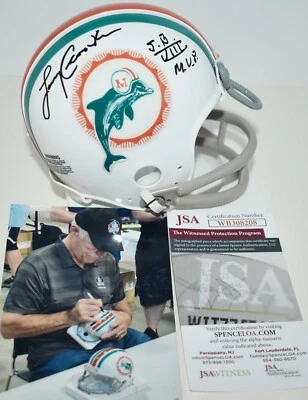 LARRY CSONKA SIGNED CUSTOM FACE MASK MINI HELMET MIAMI DOLPHINS SB VIII MVP JSA - Image 1 of 4