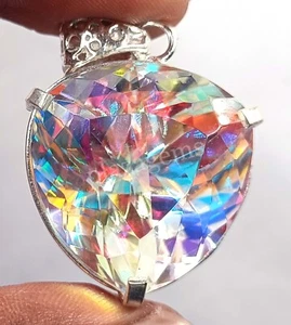 85 Karat Trillion mystischer Topas 925 Sterlingsilber zweifarbig Anhänger Edelsteine 5FRA - Bild 1 von 8