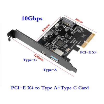 Scheda di espansione PCI-E PCI-E X4 PCI Express a USB 3.1 Gen 2 Tipo A+Type C 10 Gbps - Immagine 1 di 4