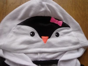 SO sz 4 NWT long sleeve blanket sleeper PENGUIN polyester zip up pajamas w/hood  - Picture 1 of 6