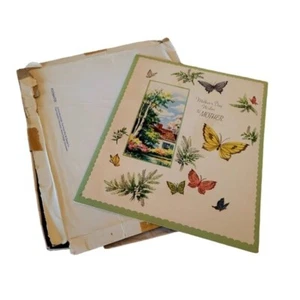 Mother's Day Card Vintage with Embossed Butterflies Large 8 x 10 Signed - Picture 1 of 4