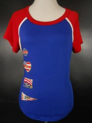 Blusa de malha Cool feminina tamanho pequeno 4 Love Amour vermelha branca azul LOVE USE SS - Imagem 1 de 4