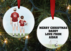 Personalised Football Father & Son Daughter Ornament Decoration Christmas Bauble