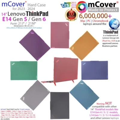 NEW mCover® Hard Case for 2023-2025 14" Lenovo ThinkPad E14 Gen 5 / Gen 6 Laptop - Image 1 of 4