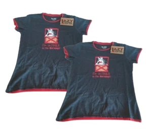 2 x Lazyone Women Pyjama Tops PJ T-Shirts Nightwear Sleepwear Shirt Cotton D89 - Picture 1 of 5