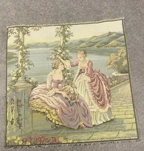 Decorazione da parete arazzo francese vintage metà secolo 48x48 cm - Foto 1 di 7