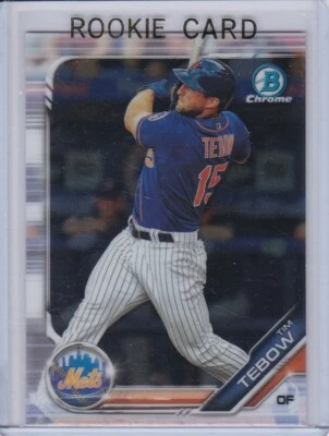 TIM TEBOW ROOKIE CARD Baseball 2019 BOWMAN CHROME RC Football Gator Broncos METS - Image 1 of 2