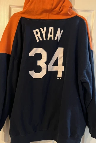 Nolan Ryan Houston Astros Cooperstown Collection Majestic 4XL Hoodie Full Zip Cover