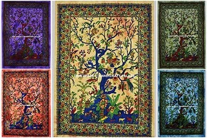 Tree of Life Cotton Tapestry Wall Art Hippie Bohemian Large Wall Hanging Throw - Picture 1 of 16