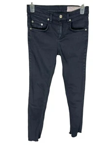 Rag & Bone Solid Black Skinny Raw Hem Pants Women’s Size 26 - Picture 1 of 5
