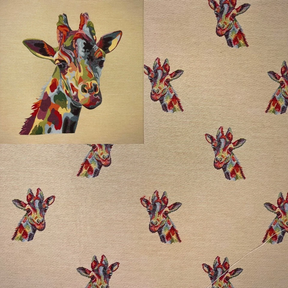 Tapestry Fabric Giraffe or Panel Upholstery Furnishings Curtains 140cm Wide — 第 1/1 张图片