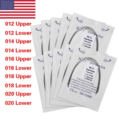 10/100PCS Dental Orthodontic Round Arch Wire Super Elastic NITI Ovoid Form Sizes - Image 1 of 2
