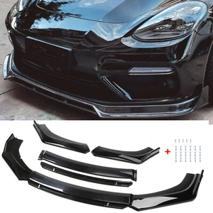 Kit de carrocería divisor de labios parachoques delantero negro brillante para Porsche Panamera 971/Turbo - Imagen 1 de 12