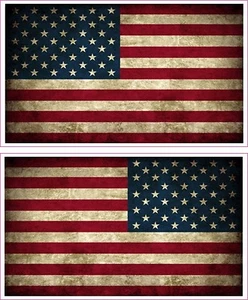 Calcomanía pegatina de vinilo envejecido con bandera americana x 2 - Imagen 1 de 1