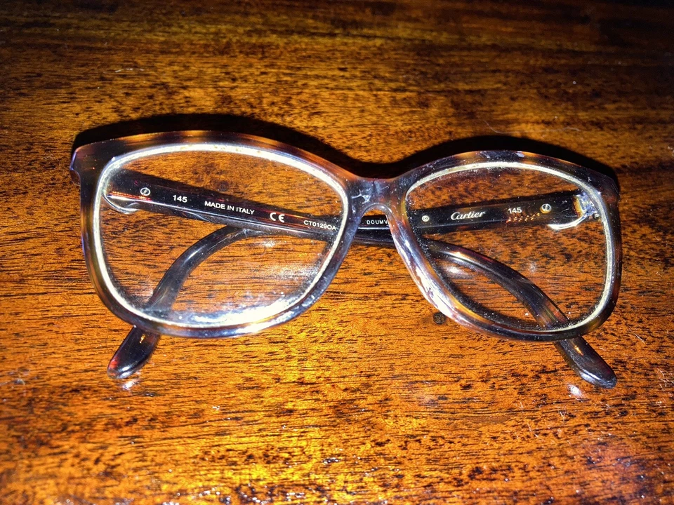 Preowned CARTIER Women's Cateye Glasses Eyewear CT01290A Havana Tortoise Shell - Image 1 of 4