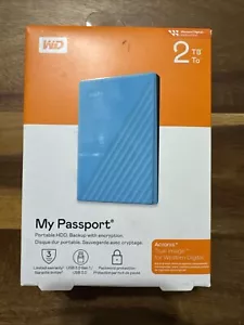 WD My Passport 2TB Portable Hard Drive, Blue, WDBYVG0020BBL-WESN New - Picture 1 of 8