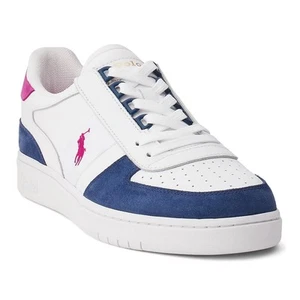Polo Ralph Lauren Hombres Polo Entrenador de Cancha Tenis Talla US 9.5D Blanco Azul Marino Rosa - Imagen 1 de 8