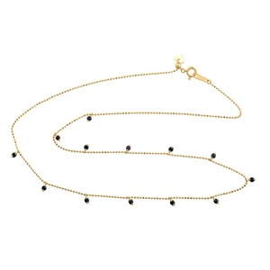 18K Yellow Gold Natural Blue Sapphire Pendant Necklace Women Gemstone Jewelry - Picture 1 of 6